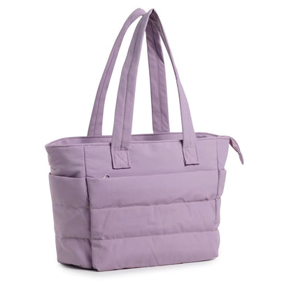 Women'S Bubble Tote Bag Cotton Padded Female Quilting Puffy Handbag Shoulder Shopper Solid Color Handle Bag Versatile Daily Bags